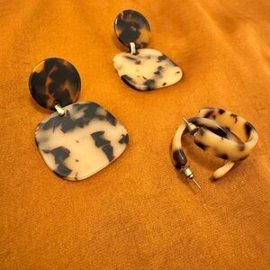 Tortoise Shell Earrings Set